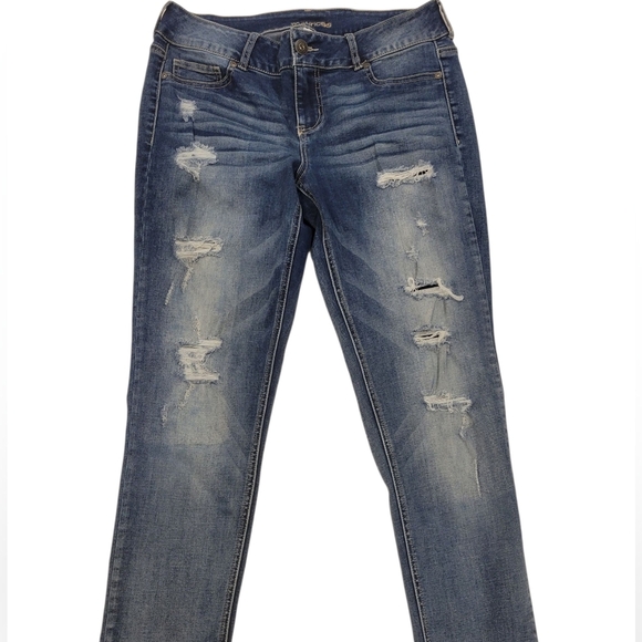 Maurices Denim - Maurices Distressed Straight Leg Jeans - Blue